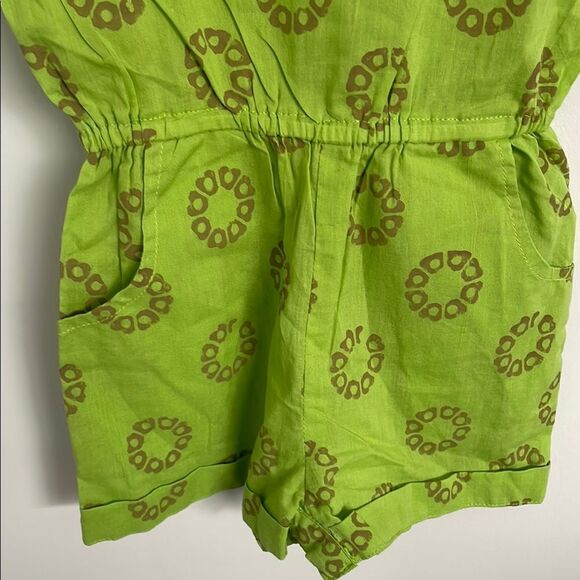 Rainbow Green and Brown Jumpsuit with Elastic Waist - Picture 5 of 5